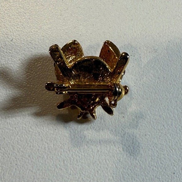 Vintage Gold Tone Ladybug Bug Insect Lapel Pin Brooch Rhinestone Accent Women's - Picture 2 of 3